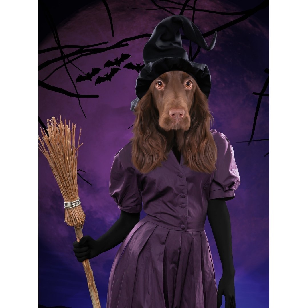 The Witch: Custom Digital Download Pet Portrait - Paw & Glory - Dog Portraits - Pet Portraits