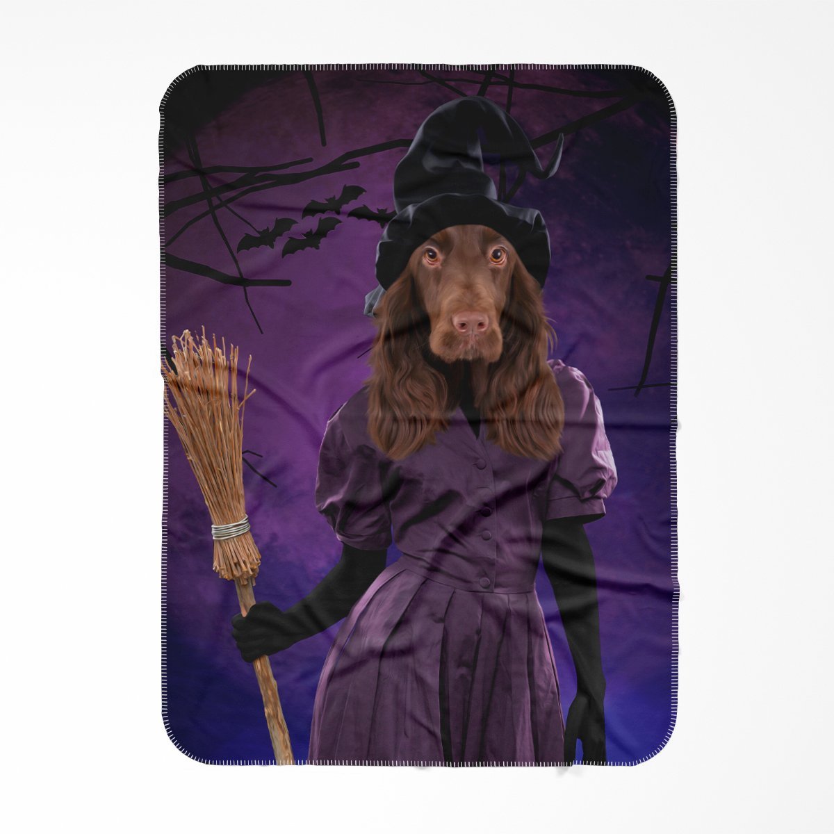 The Witch: Custom Pet Blanket - Paw & Glory - Dog Portraits - Pet Portraits