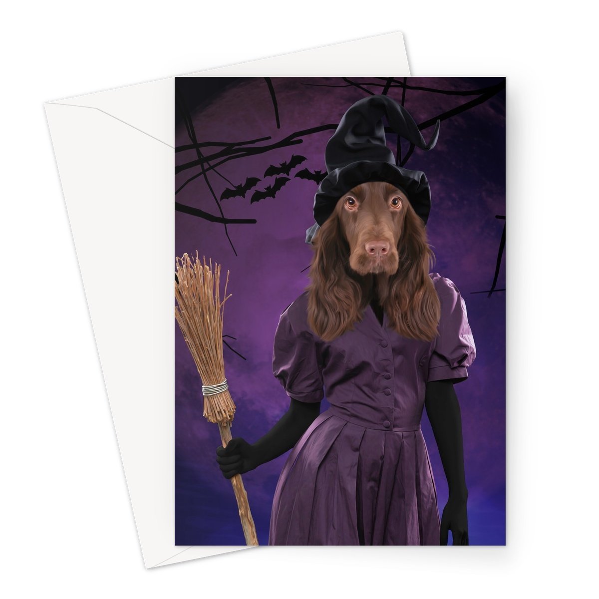 The Witch: Custom Pet Greeting Card - Paw & Glory - Dog Portraits - Pet Portraits