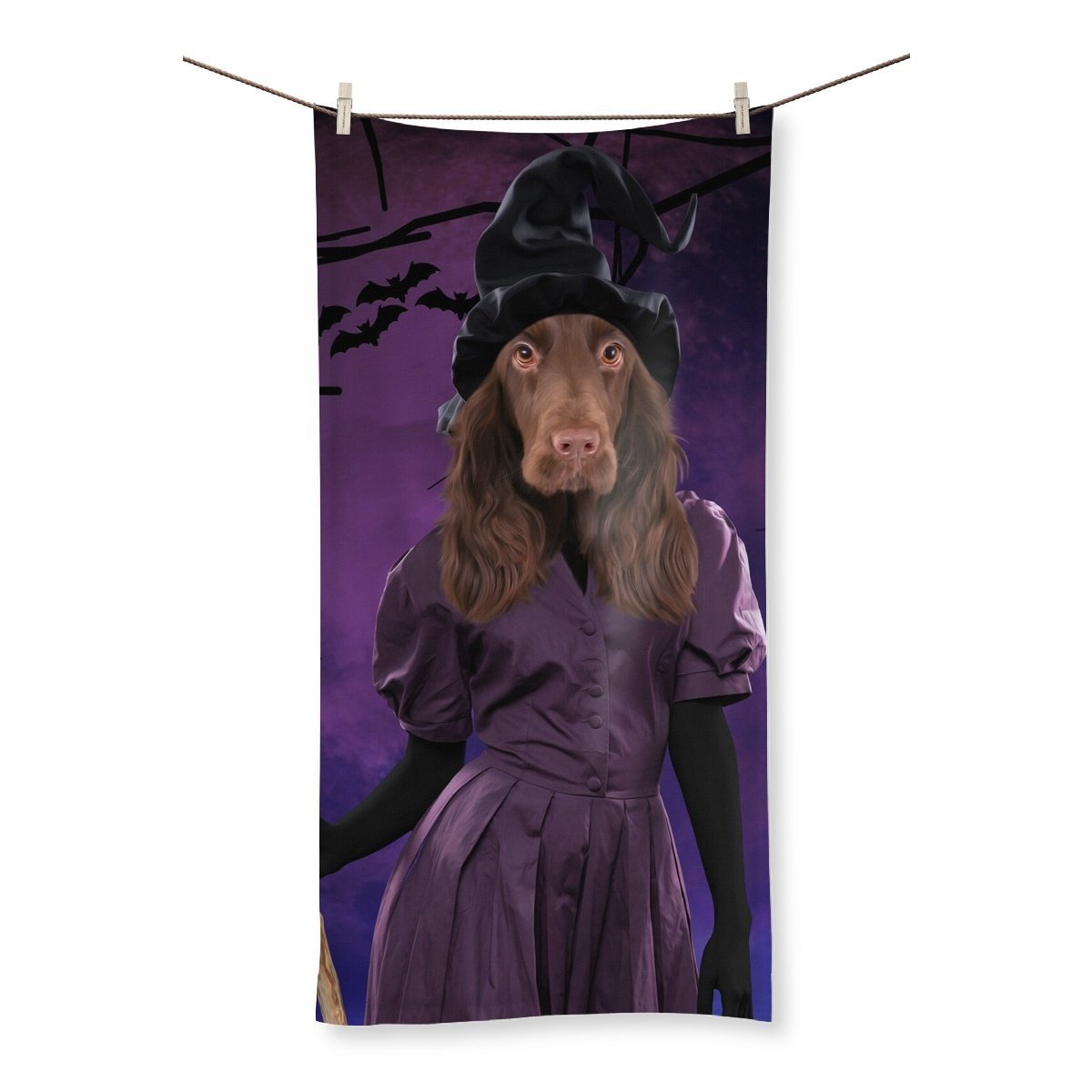 The Witch: Custom Pet Towel - Paw & Glory - Dog Portraits - Pet Portraits