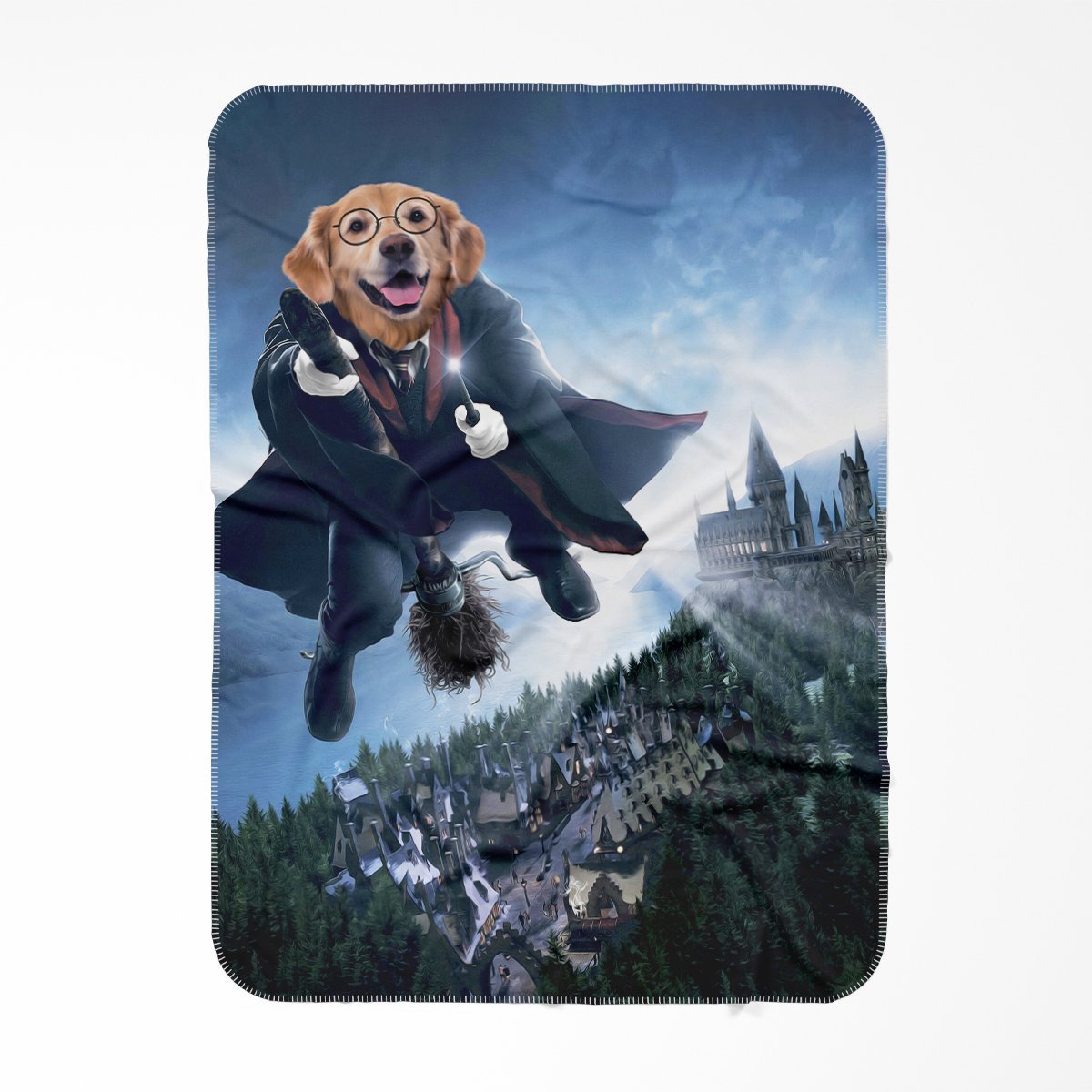 The Wizard (Harry Potter Inspired): Custom Pet Blanket - Paw & Glory - Dog Portraits - Pet Portraits