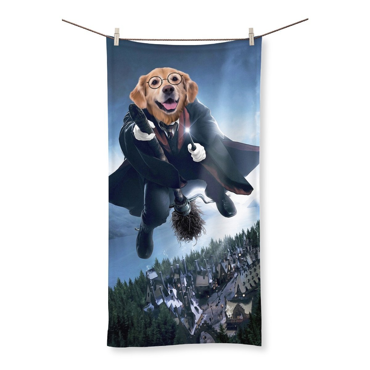 The Wizard (Harry Potter Inspired): Custom Pet Towel - Paw & Glory - Dog Portraits - Pet Portraits