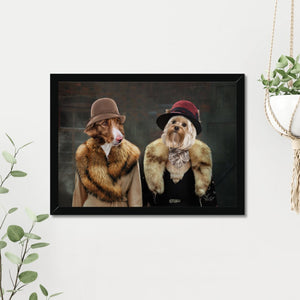 The Women (Peaky Blinders Inspired): Custom 2 Pet Portrait - Paw & Glory - Dog Portraits - Pet Portraits