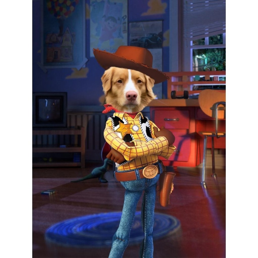 The Woody (Toy Story Inspired): Custom Digital Download Pet Portrait - Paw & Glory - Dog Portraits - Pet Portraits