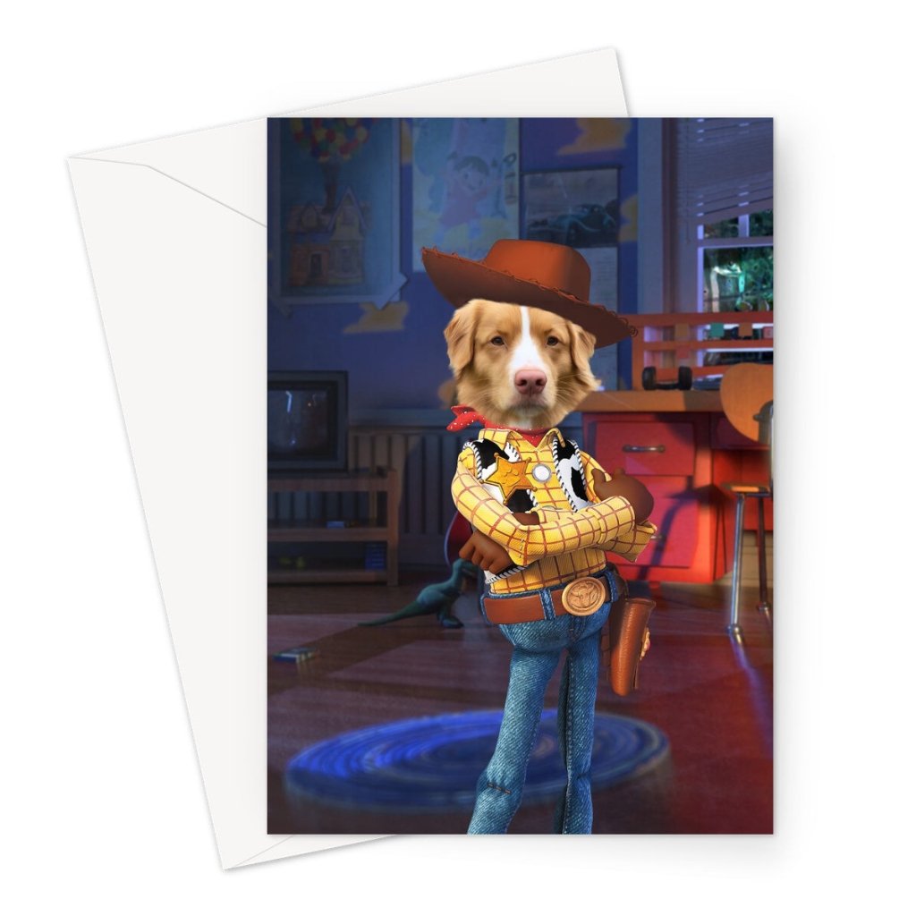 The Woody (Toy Story Inspired): Custom Pet Greeting Card - Paw & Glory - Dog Portraits - Pet Portraits