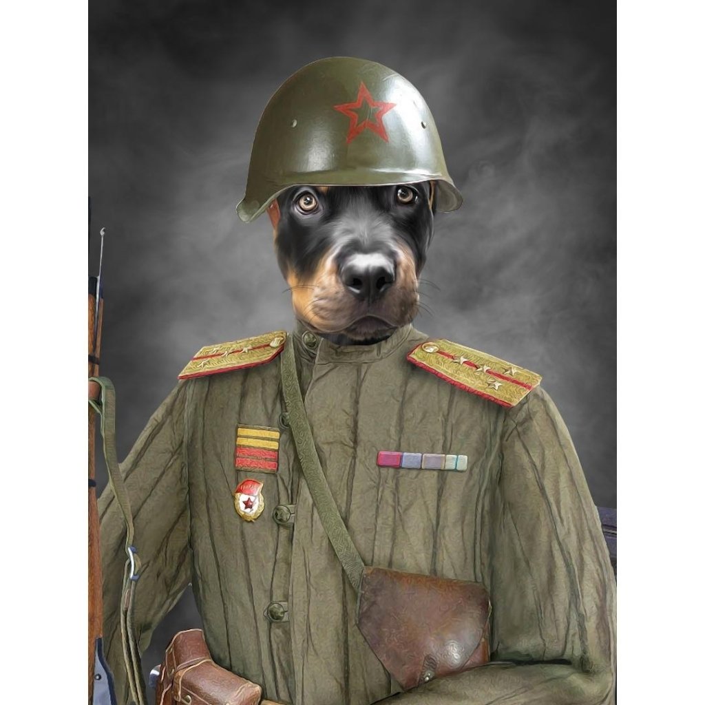 The World War Soldier: Custom Digital Download Pet Portrait - Paw & Glory - Dog Portraits - Pet Portraits