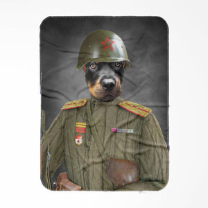 The World War Soldier: Custom Pet Blanket - Paw & Glory - Dog Portraits - Pet Portraits