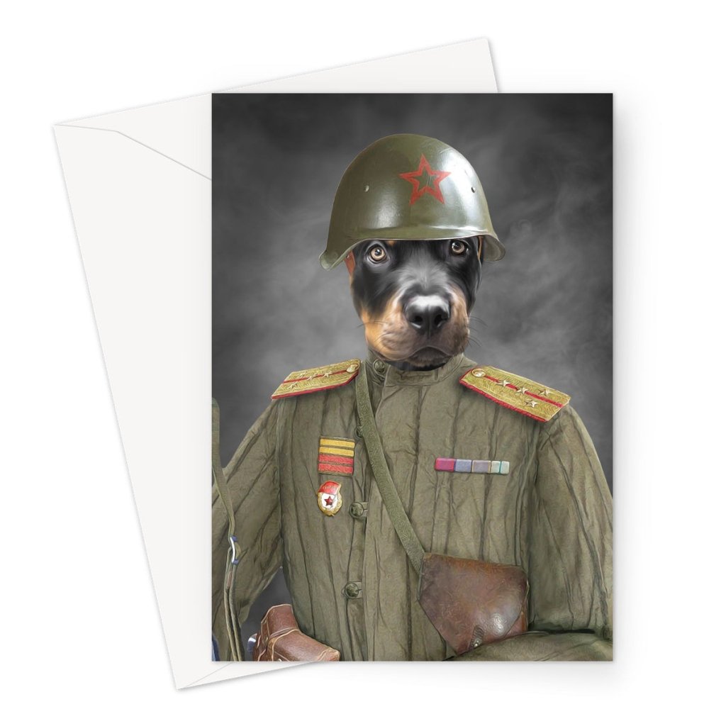 The World War Soldier: Custom Pet Greeting Card - Paw & Glory - Dog Portraits - Pet Portraits