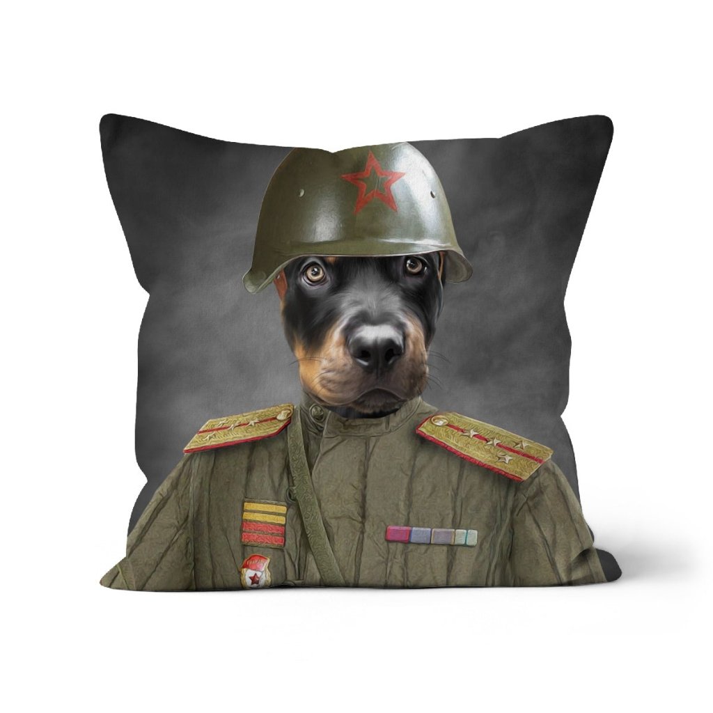 The World War Soldier: Custom Pet Pillow - Paw & Glory - Dog Portraits - Pet Portraits