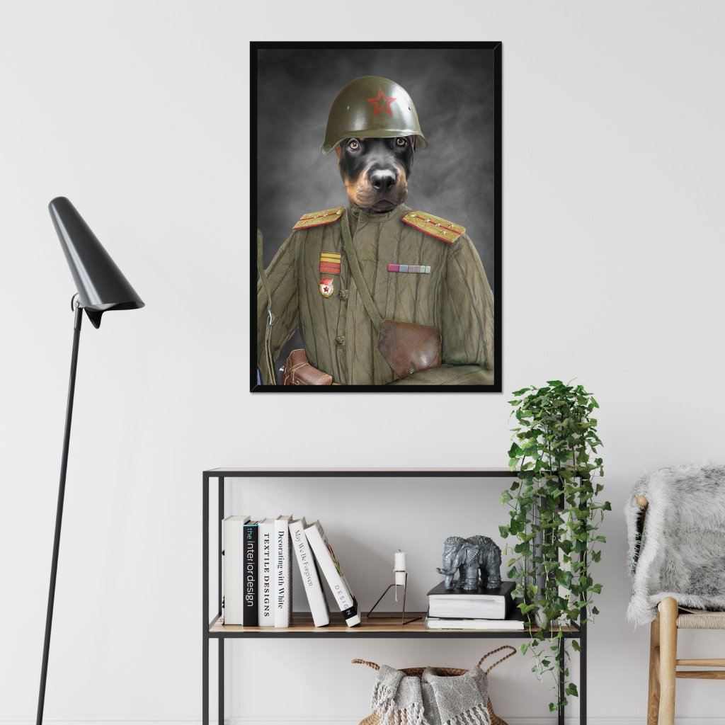 The World War Soldier: Custom Pet Portrait - Paw & Glory - Dog Portraits - Pet Portraits