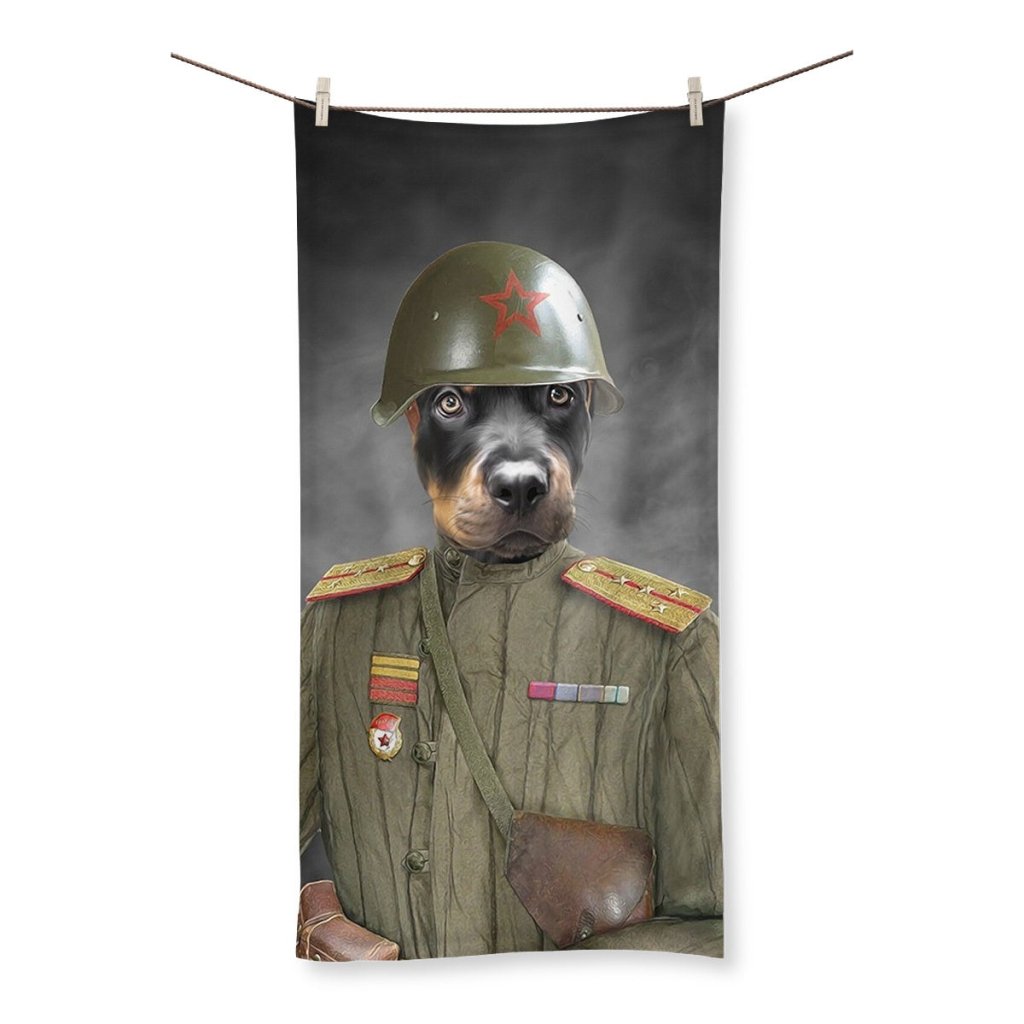 The World War Soldier: Custom Pet Towel - Paw & Glory - Dog Portraits - Pet Portraits