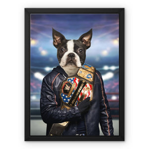 The Wrestler: Custom Pet Canvas - Paw & Glory - Dog Portraits - Pet Portraits