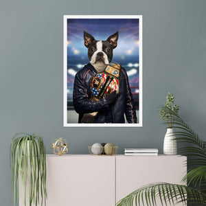 The Wrestler: Custom Pet Poster - Paw & Glory - Dog Portraits - Pet Portraits