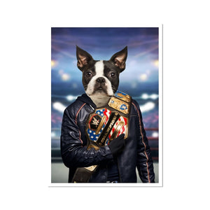 The Wrestler: Custom Pet Poster - Paw & Glory - Dog Portraits - Pet Portraits