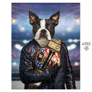 The Wrestler: Custom Pet Puzzle - Paw & Glory - Dog Portraits - Pet Portraits