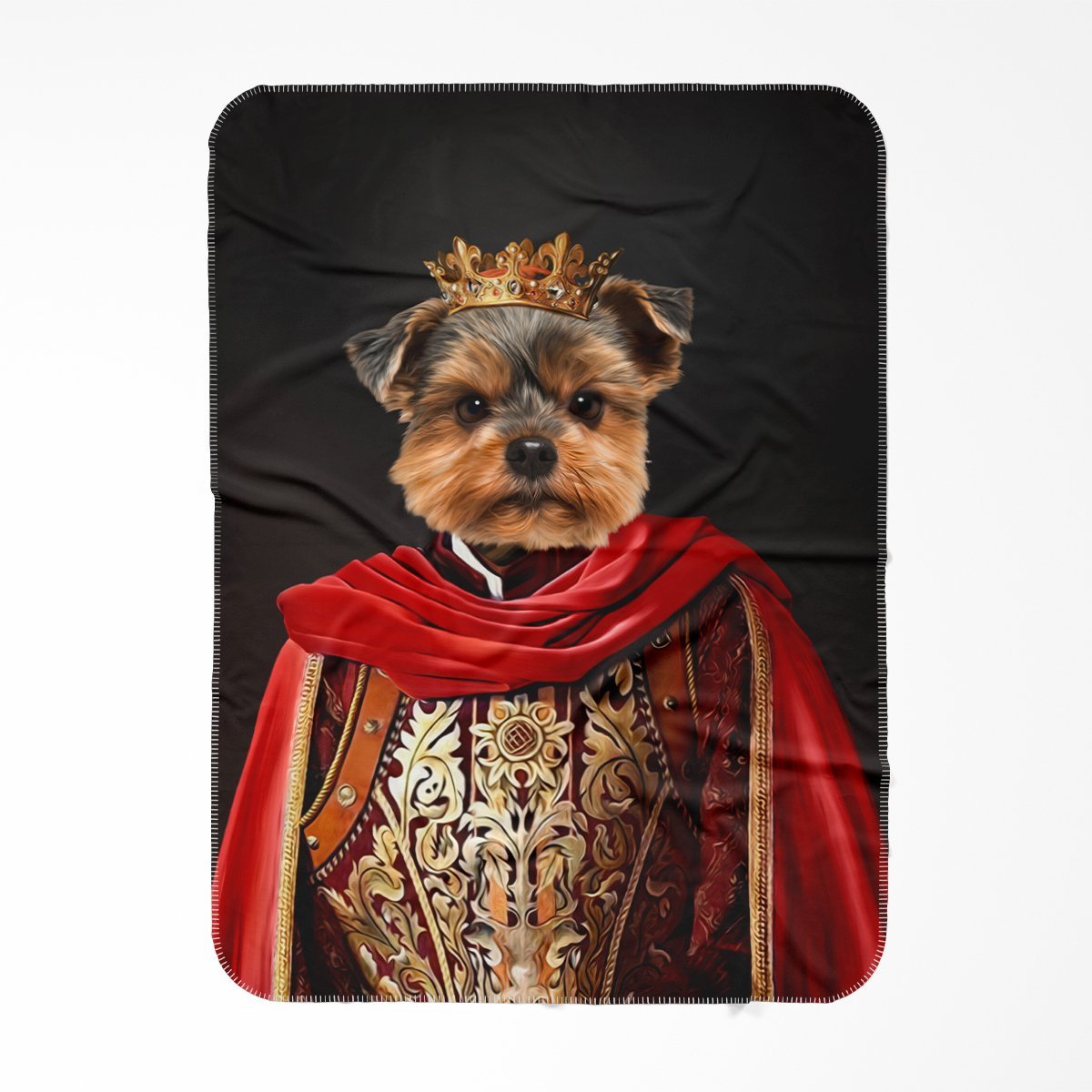 The Young King: Custom Pet Blanket - Paw & Glory - Dog Portraits - Pet Portraits