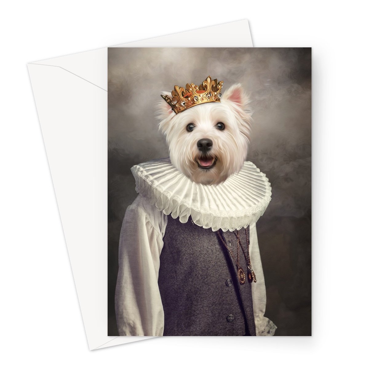 The Young Prince: Custom Pet Greeting Card - Paw & Glory - Dog Portraits - Pet Portraits