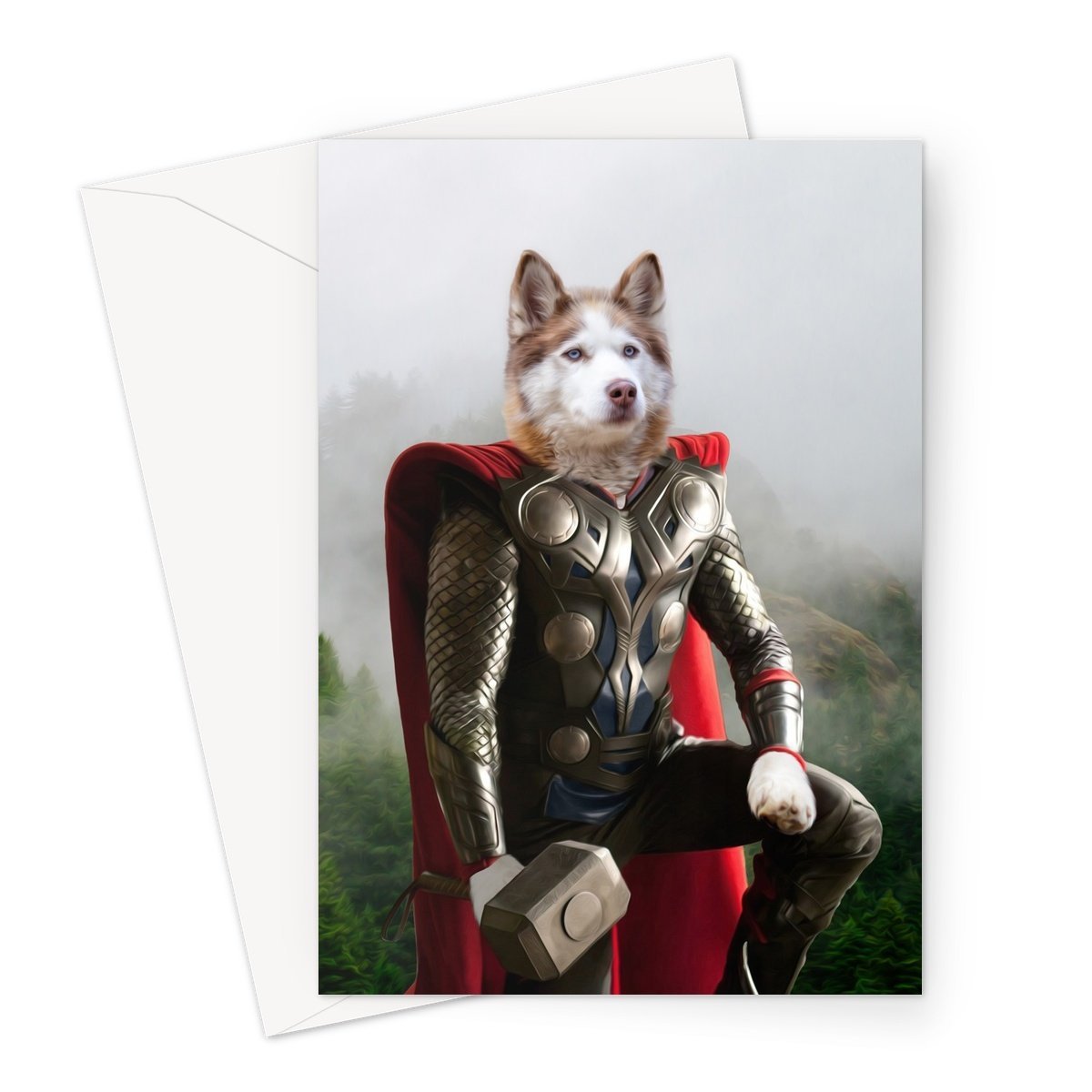 Thor: Custom Pet Greeting Card - Paw & Glory - Dog Portraits - Pet Portraits