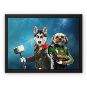 Thor & Loki: Custom Pet Canvas - Paw & Glory - Dog Portraits - Pet Portraits