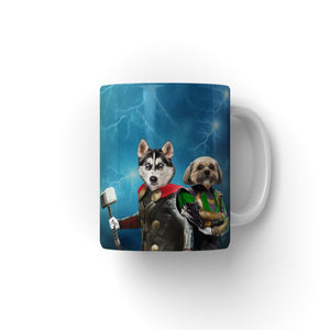 Thor & Loki: Custom Pet Coffee Mug - Paw & Glory - Dog Portraits - Pet Portraits