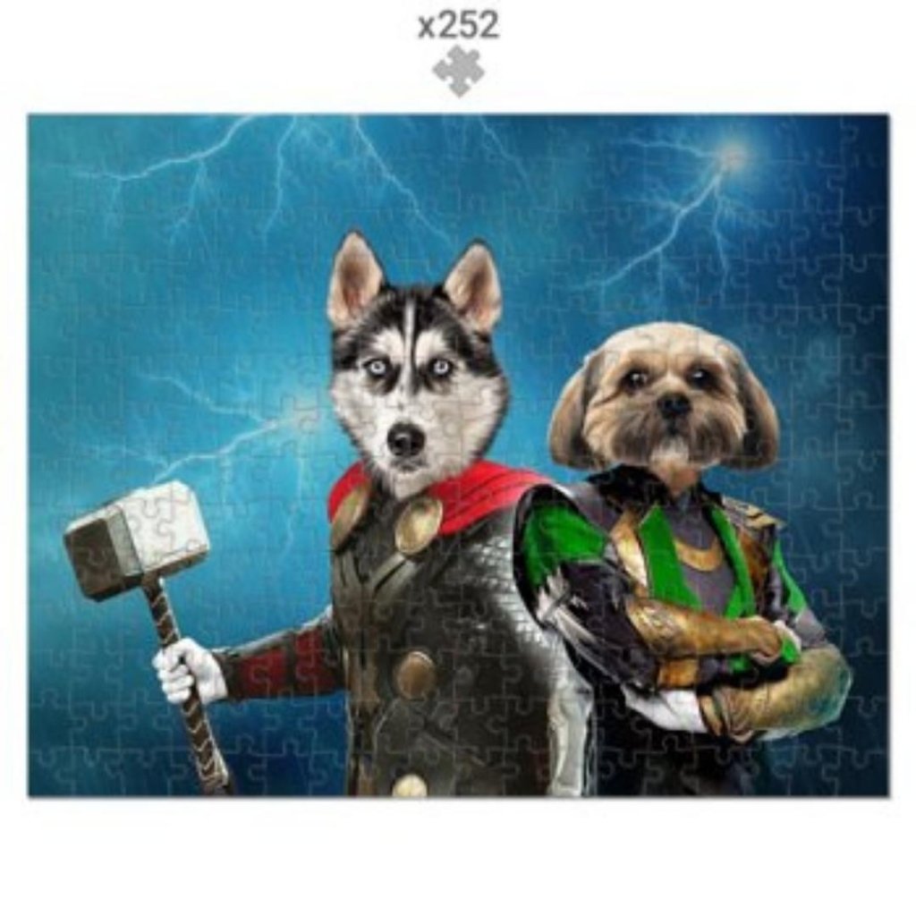 Thor & Loki: Custom Pet Puzzle - Paw & Glory - Dog Portraits - Pet Portraits