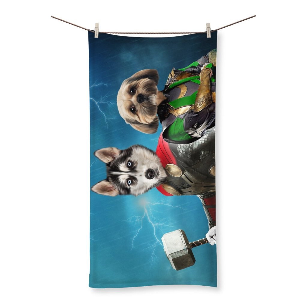 Thor & Loki: Custom Pet Towel - Paw & Glory - Dog Portraits - Pet Portraits