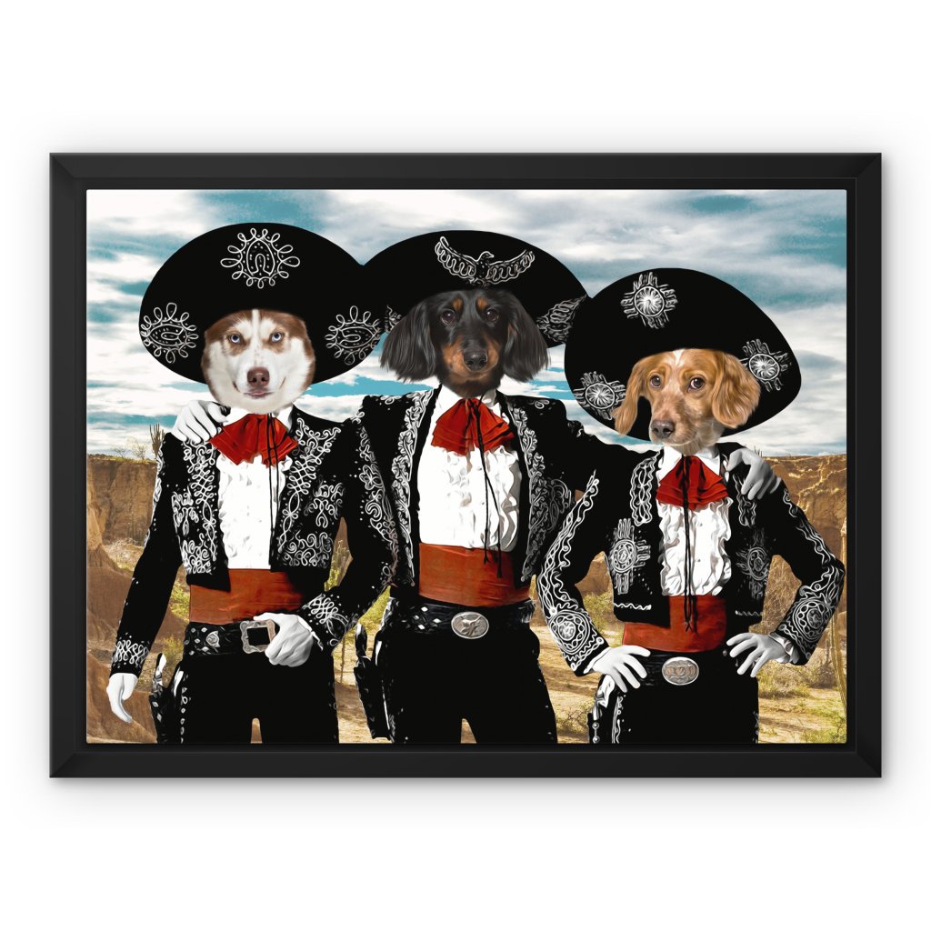 Three Amigos: Custom Pet Canvas - Paw & Glory - Dog Portraits - Pet Portraits