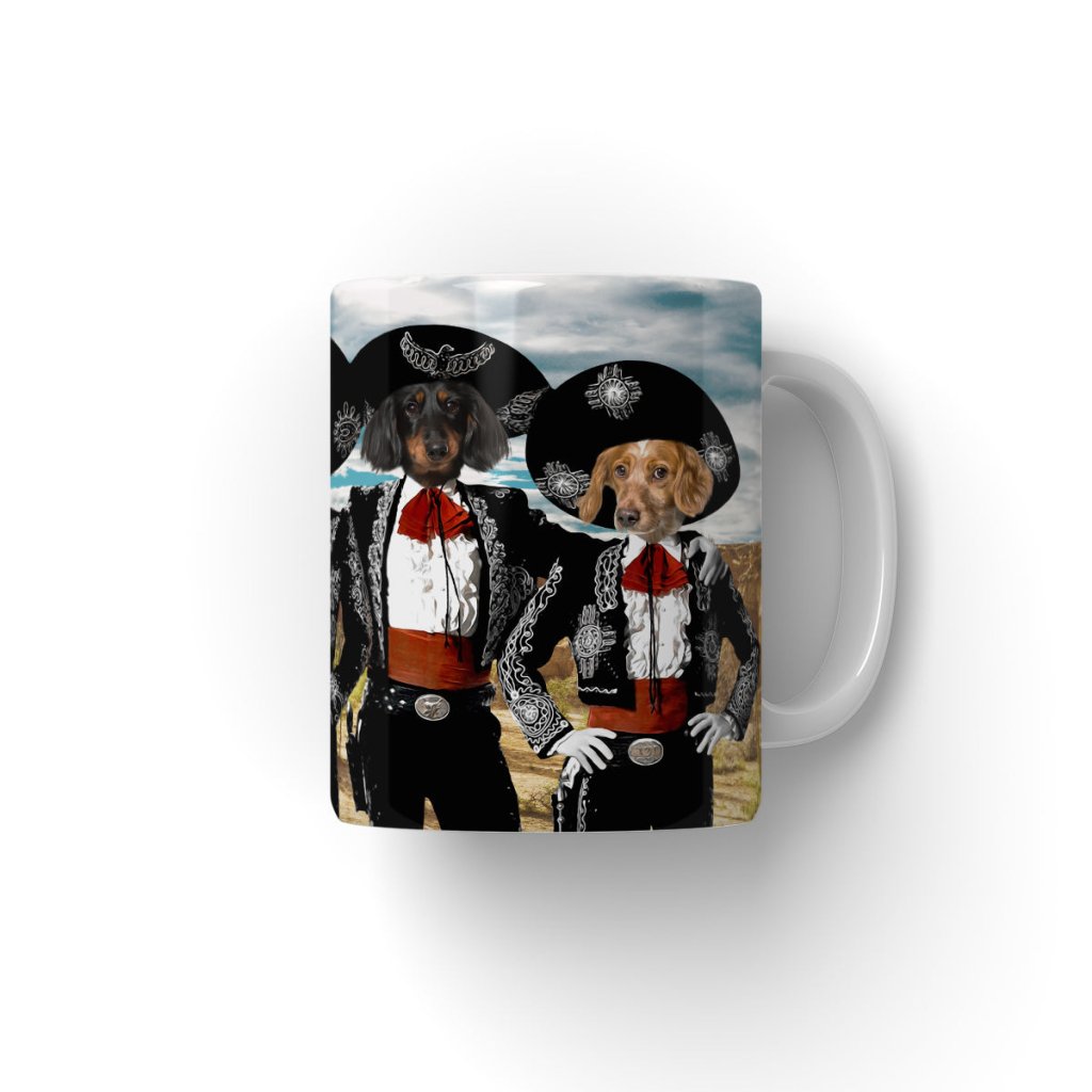 Three Amigos: Custom Pet Coffee Mug - Paw & Glory - Dog Portraits - Pet Portraits