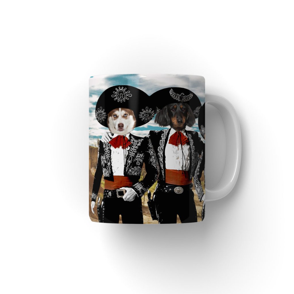 Three Amigos: Custom Pet Coffee Mug - Paw & Glory - Dog Portraits - Pet Portraits