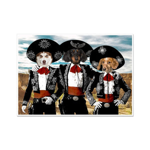 Three Amigos: Custom Pet Poster - Paw & Glory - Dog Portraits - Pet Portraits