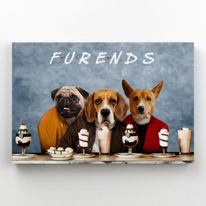 Three Furends: Custom Pet Canvas - Paw & Glory - Dog Portraits - Pet Portraits