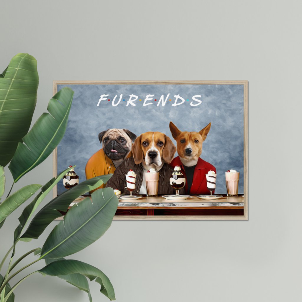 Three Furends: Custom Pet Portrait - Paw & Glory - Dog Portraits - Pet Portraits