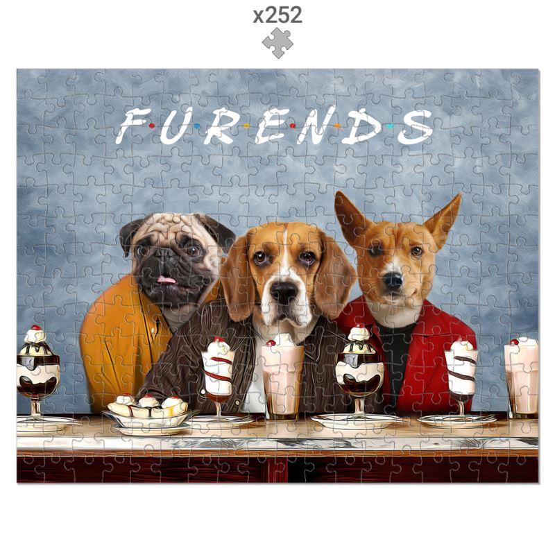 Three Furends: Custom Pet Puzzle - Paw & Glory - Dog Portraits - Pet Portraits