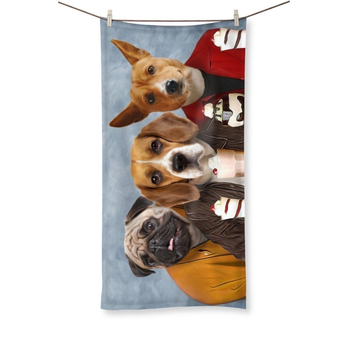 Three Furends: Custom Pet Towel - Paw & Glory - Dog Portraits - Pet Portraits