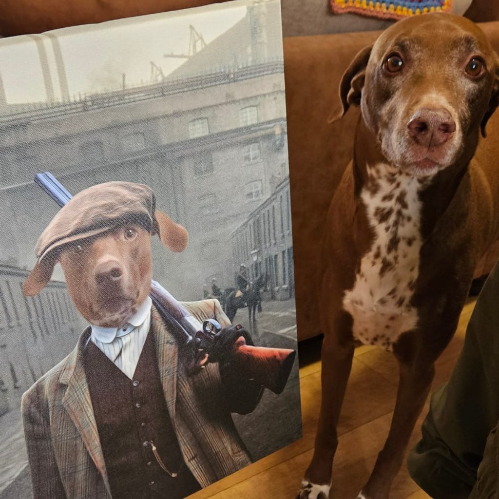 Thug (Peaky Blinders Inspired): Animal Art Canvas - Paw & Glory - Dog Portraits - Pet Portraits