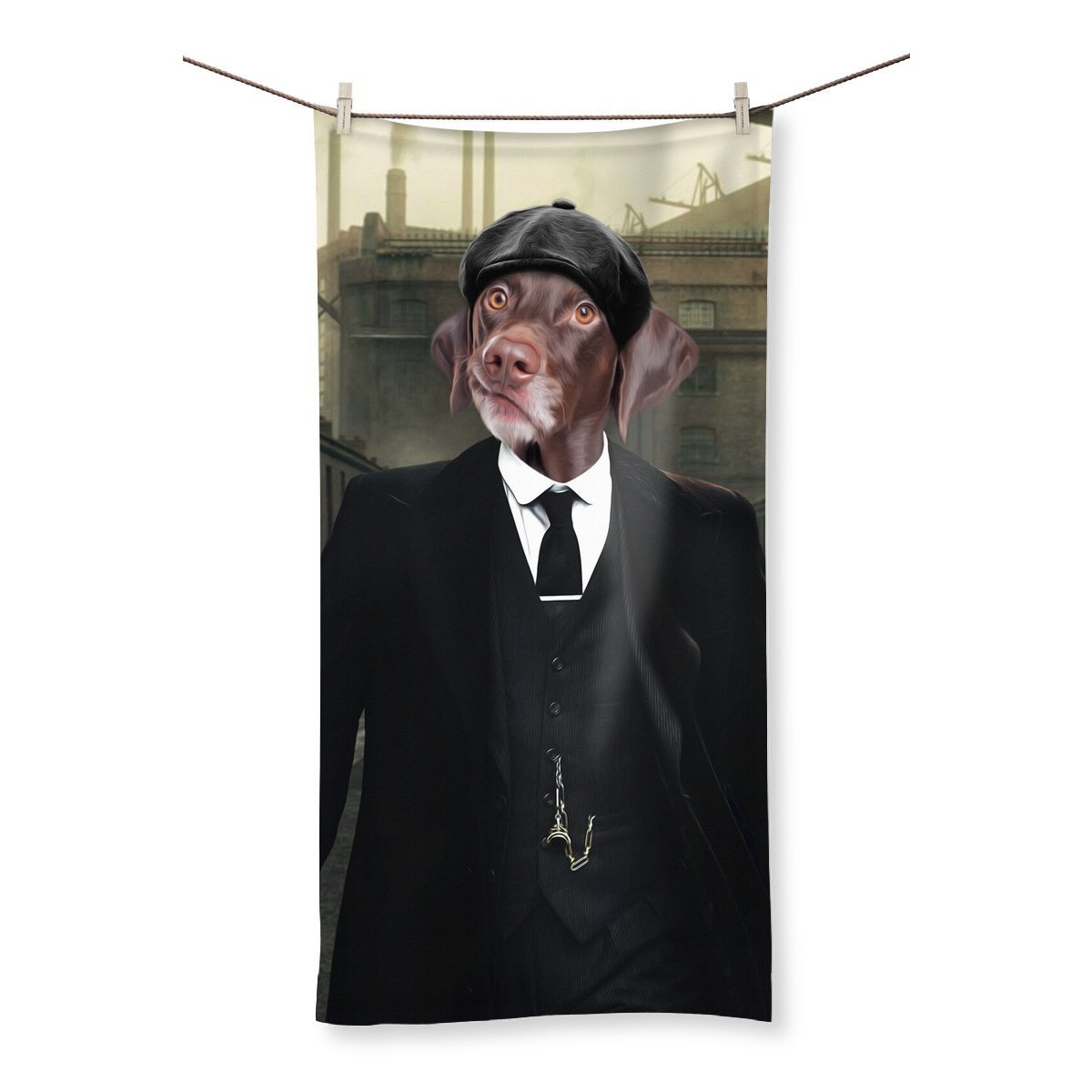 Tommy (Peaky Blinders Inspired): Custom Pet Towel - Paw & Glory - Dog Portraits - Pet Portraits