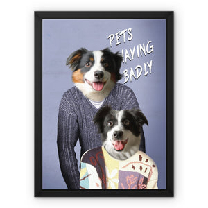 Tony & Deborah (Men Behaving Badly Inspired): Custom Pet Canvas - Paw & Glory - Dog Portraits - Pet Portraits