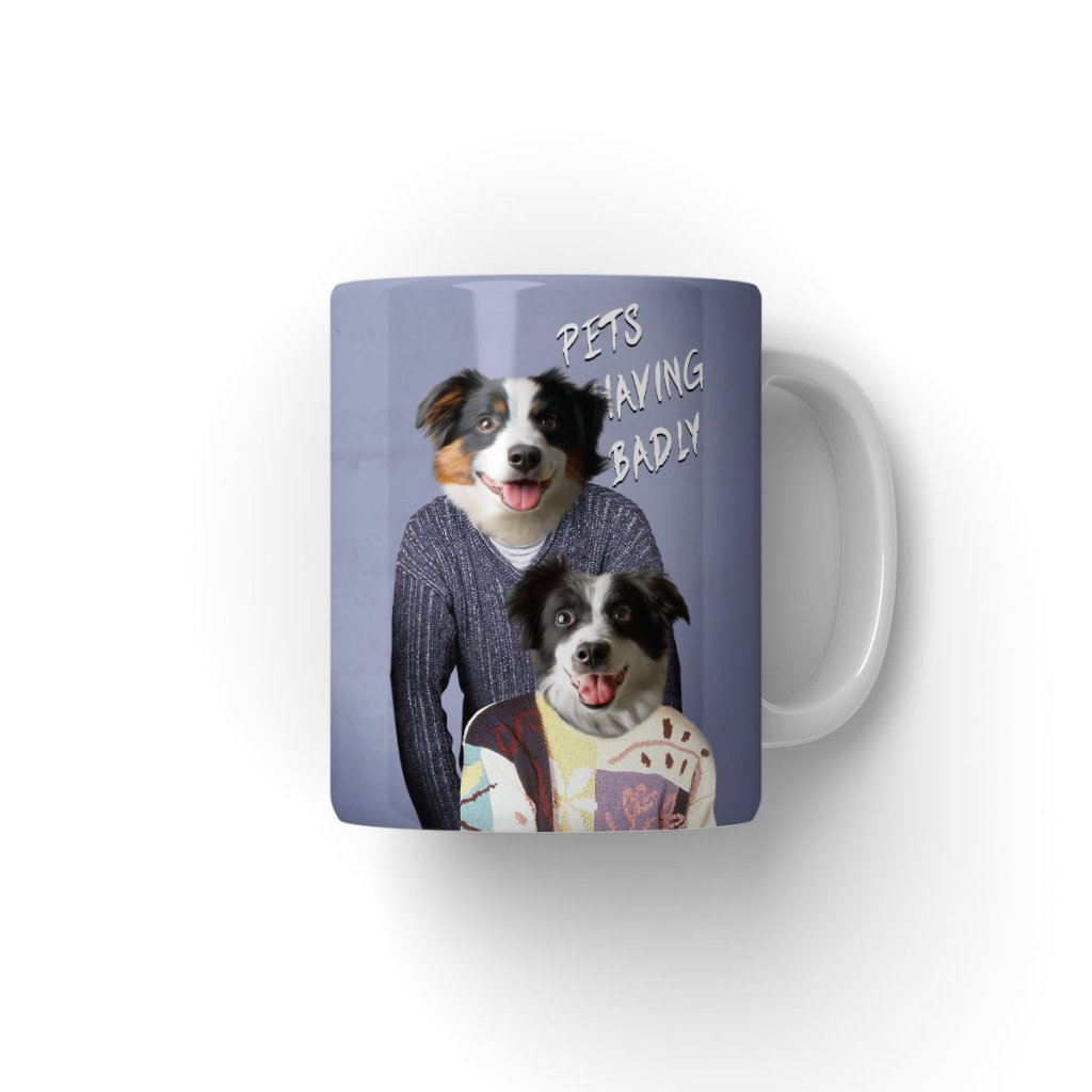 Tony & Deborah (Men Behaving Badly Inspired): Custom Pet Mug - Paw & Glory - Dog Portraits - Pet Portraits