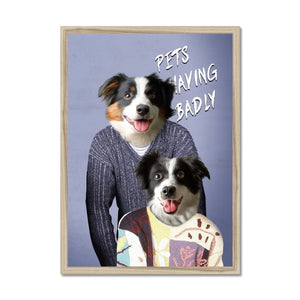 Tony & Deborah (Men Behaving Badly Inspired): Custom Pet Portrait - Paw & Glory - Dog Portraits - Pet Portraits