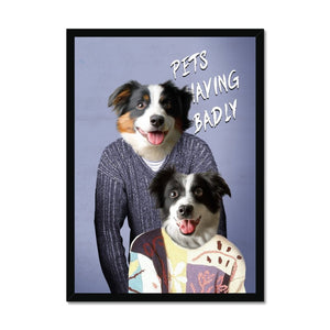 Tony & Deborah (Men Behaving Badly Inspired): Custom Pet Portrait - Paw & Glory - Dog Portraits - Pet Portraits