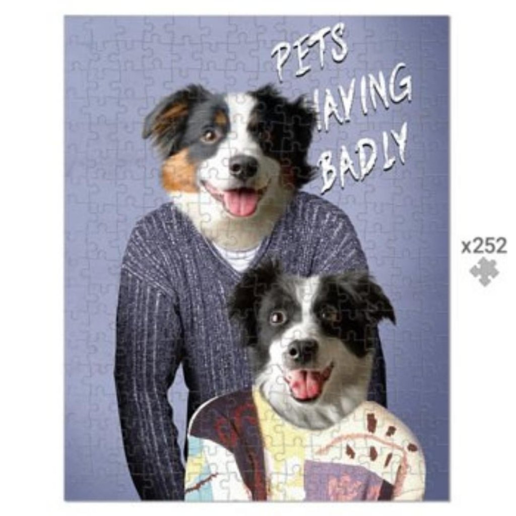 Tony & Deborah (Men Behaving Badly Inspired): Custom Pet Puzzle - Paw & Glory - Dog Portraits - Pet Portraits