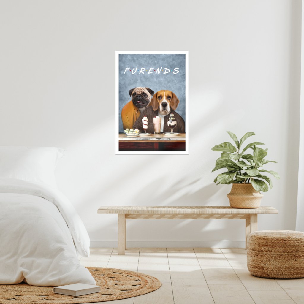 Two Furends: Custom Pet Poster - Paw & Glory - Dog Portraits - Pet Portraits