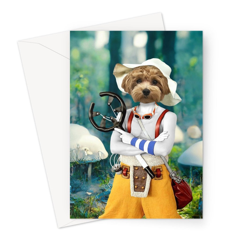 Usopp (One Piece Inspired): Custom Pet Greeting Card - Paw & Glory - Dog Portraits - Pet Portraits