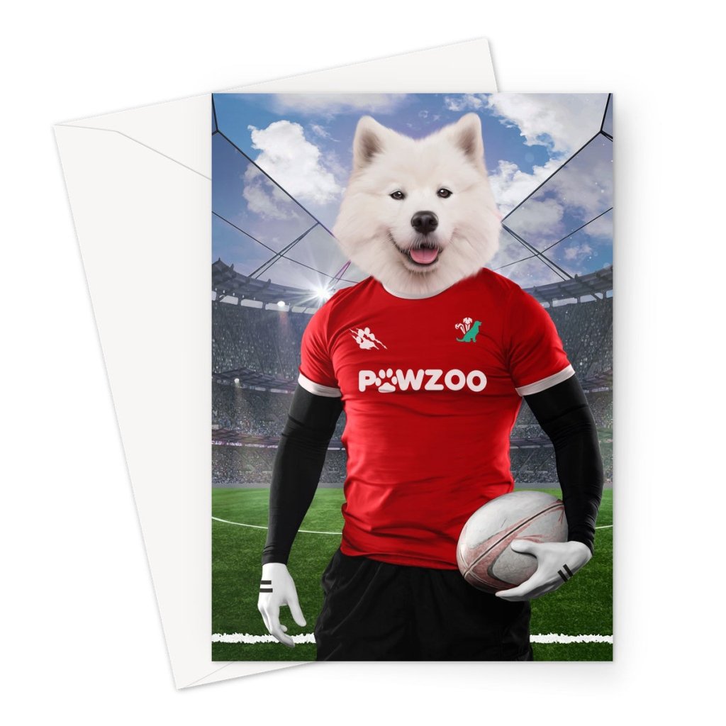 Wales Rugby Team: Custom Pet Greeting Card - Paw & Glory - Dog Portraits - Pet Portraits