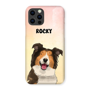 Watercolour: Custom One Pet Phone Case - Paw & Glory - Dog Portraits - Pet Portraits