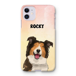 Watercolour: Custom One Pet Phone Case - Paw & Glory - Dog Portraits - Pet Portraits