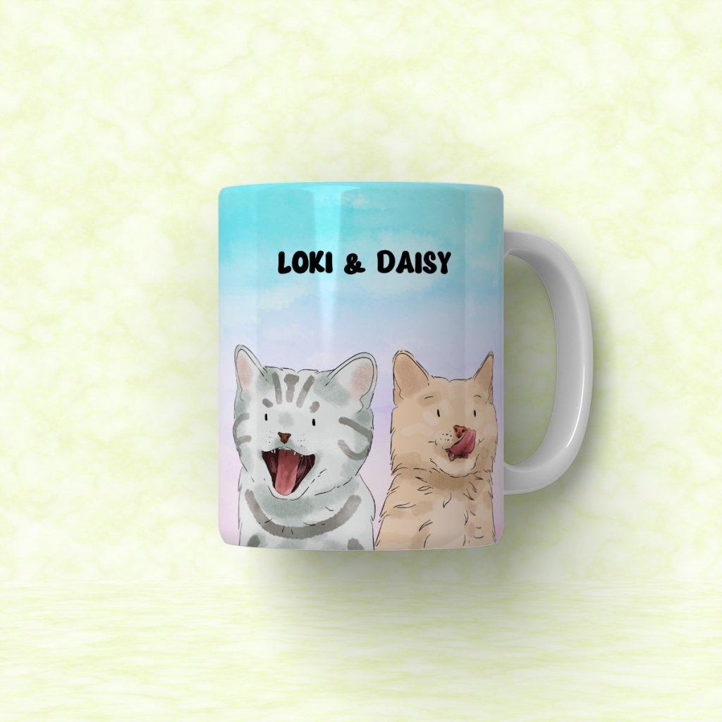 Watercolour: Custom Pet Coffee Mug - Paw & Glory - Dog Portraits - Pet Portraits