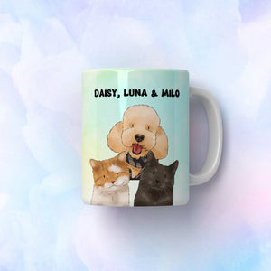 Watercolour: Custom Pet Coffee Mug - Paw & Glory - Dog Portraits - Pet Portraits