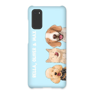 Watercolour: Custom Three Pet Phone Case - Paw & Glory - Dog Portraits - Pet Portraits