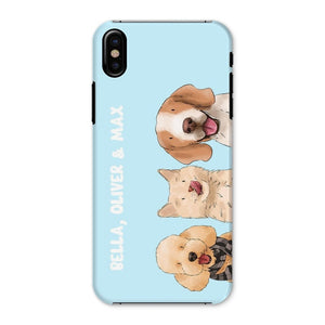 Watercolour: Custom Three Pet Phone Case - Paw & Glory - Dog Portraits - Pet Portraits